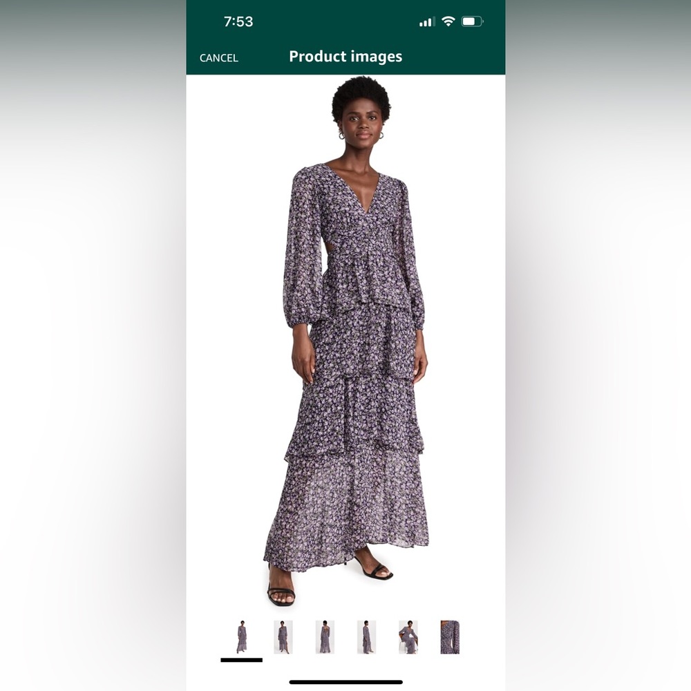 Astr the label Anora Purple Metallic Floral lace back dress size L